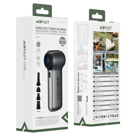 Ventilator portabil Acefast YF3, LED, 2500mAh, Gri