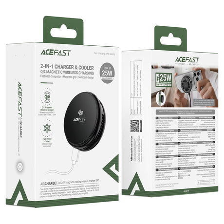Incarcator Acefast (E47), USB-C, 25W, Racire Incorporata, Negru
