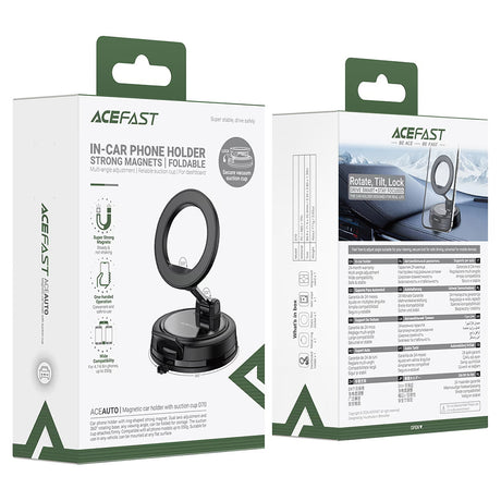 Suport Auto Acefast D70, Magnetic, Dashboard, Negru