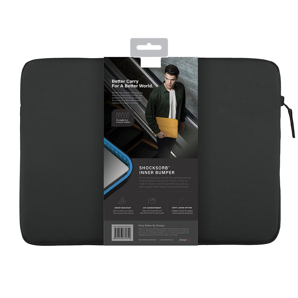 Husa Laptop UNIQ Vienna, Textil, Negru