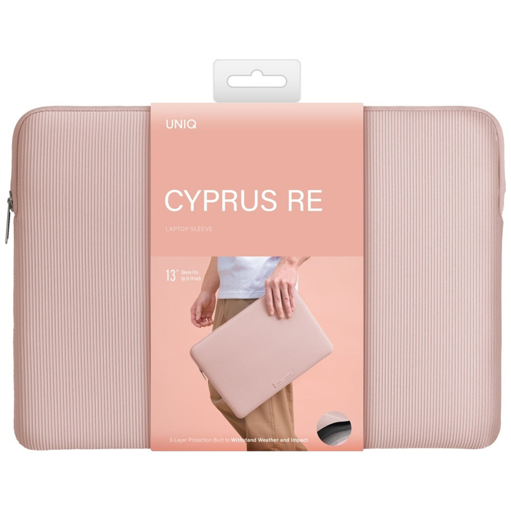 Husa Laptop UNIQ Cyprus Ridge, Waterproof, Neopren, Roz