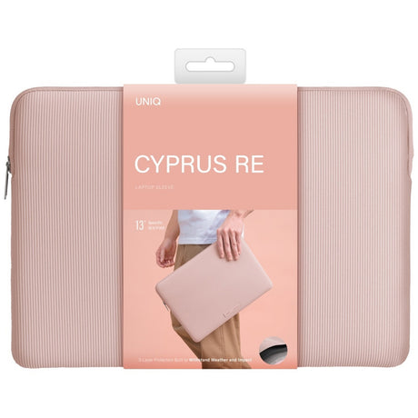 Husa Laptop UNIQ Cyprus Ridge, Waterproof, Neopren, Roz