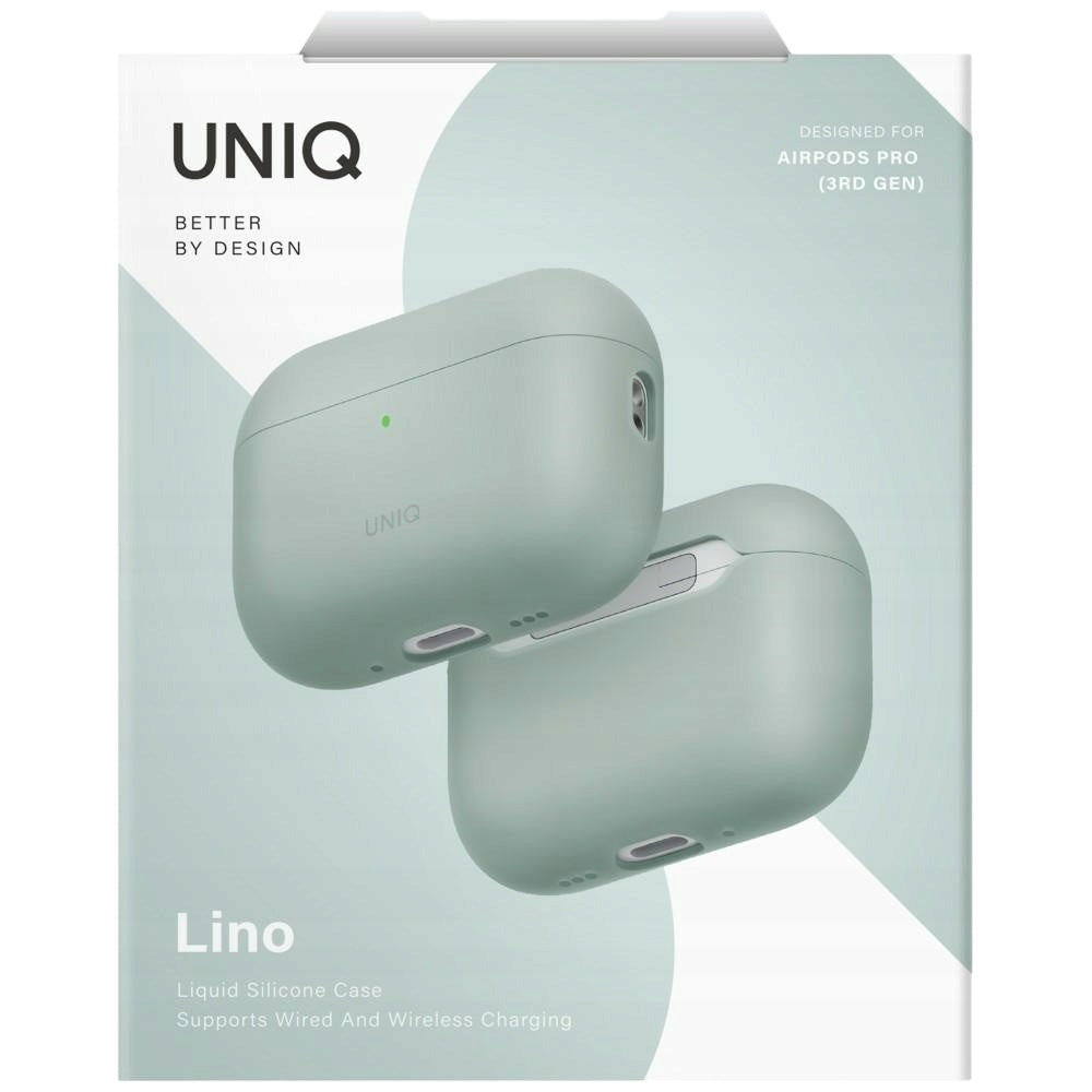 Husa Casti UNIQ Lino Hybrid (AirPods Pro 3), Silicon, Verde