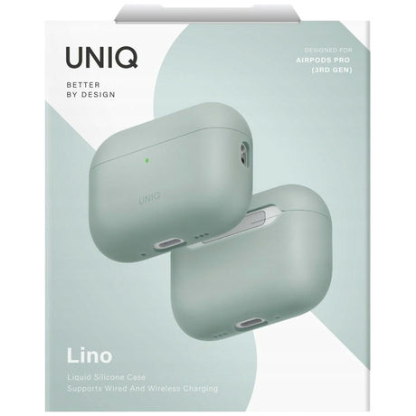 Husa Casti UNIQ Lino Hybrid (AirPods Pro 3), Silicon, Verde