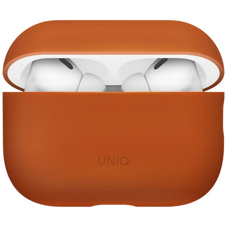 Husa Casti UNIQ Lino Hybrid (AirPods Pro 3), Silicon, Portocaliu