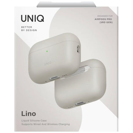 Husa Casti UNIQ Lino Hybrid (AirPods Pro 3), Silicon, Bej
