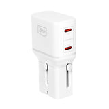 Adaptor 3mk incharge® Globe 45W, 2x USB-C, Alb