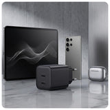 Incarcator 3mk Hyper, 2x USB-C, PD 45W, GaN, Negru