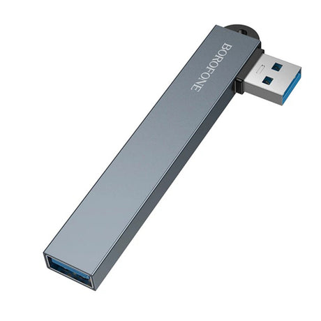 Hub Borofone FH1, USB 3x USB 2.0 + USB 3.0, Gri