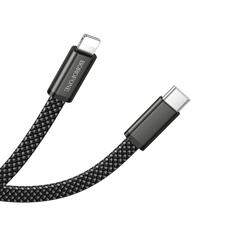 Cablu Borofone Peace (BX124), USB-C la Lightning, 30W, 1m, Negru