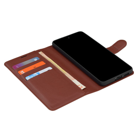 Husa de protectie Techsuit Leather Folio compatibil cu Xiaomi 17T, Maro