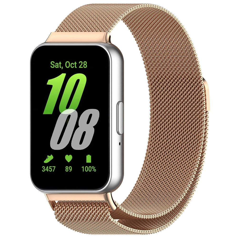 Curea smartwatch Techsuit compatibil cu Samsung Galaxy Fit3, Roz Auriu