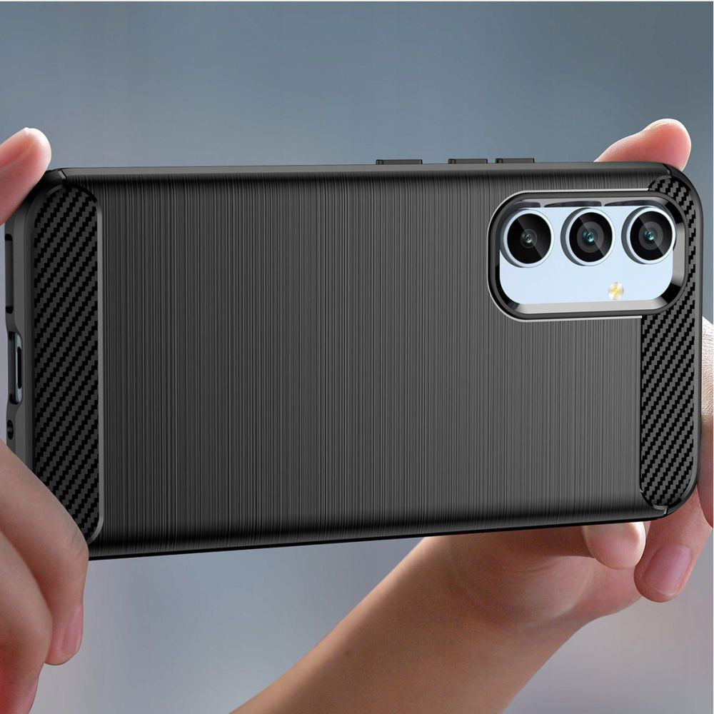 Husa de protectie Techsuit Carbon Silicone compatibil cu Samsung Galaxy A54, Negru