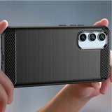 Husa de protectie Techsuit Carbon Silicone compatibil cu Samsung Galaxy A54, Negru
