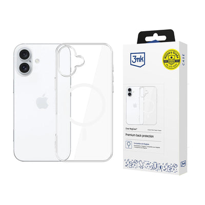 Husa de protectie 3mk Clear MagCase compatibil cu iPhone 16, Transparent
