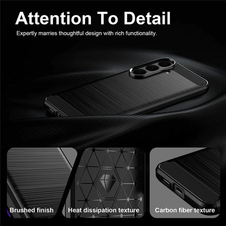 Husa de protectie Techsuit Carbon Silicone compatibil cu Samsung Galaxy S25 FE / S26 FE, Negru