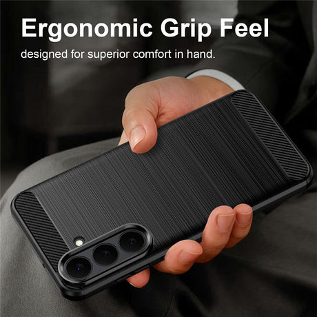 Husa de protectie Techsuit Carbon Silicone compatibil cu Samsung Galaxy S25 FE / S26 FE, Negru