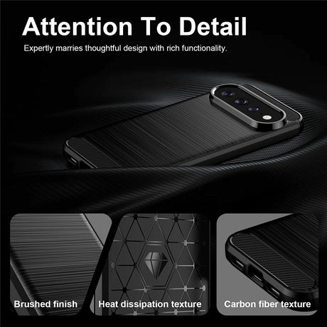 Husa de protectie Techsuit Carbon Silicone compatibil cu Google Pixel 11 Pro XL, Negru