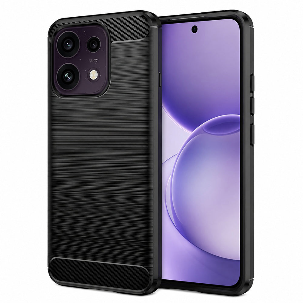 Husa de protectie Techsuit Carbon Silicone compatibil cu Oppo Reno16 F / Reno16 FS, Negru