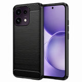 Husa de protectie Techsuit Carbon Silicone compatibil cu Oppo Reno16 F / Reno16 FS, Negru