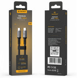 Cablu Techsuit TitanSync Pro (CX2), Type-C, PD240W, 2m, Gri