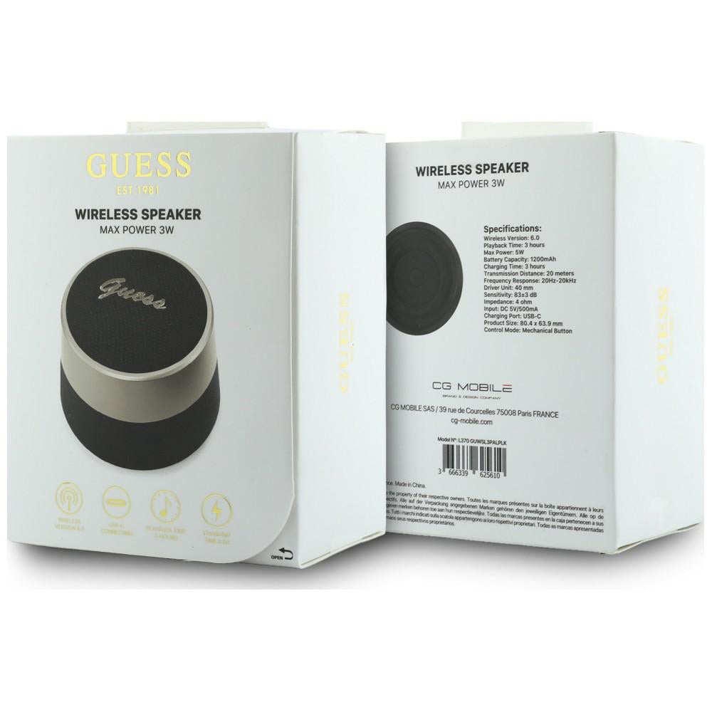 Boxa Guess Script Metal Logo (GUWSL3PALPLK), Bluetooth V5.4, 5W, Negru