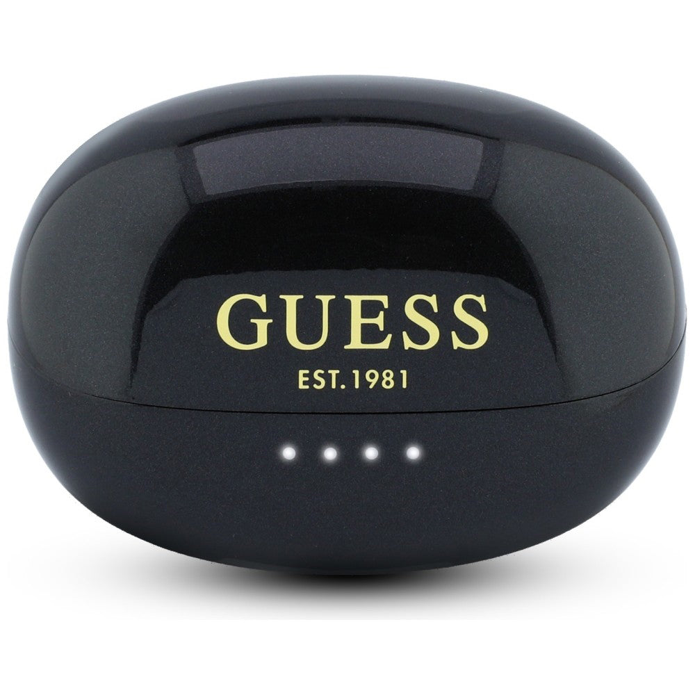 Casti Wireless Guess Metalic Finish Electropated Parts Classic (GUTWSOL3MEGK), BT5.4, 300mAh, Negru