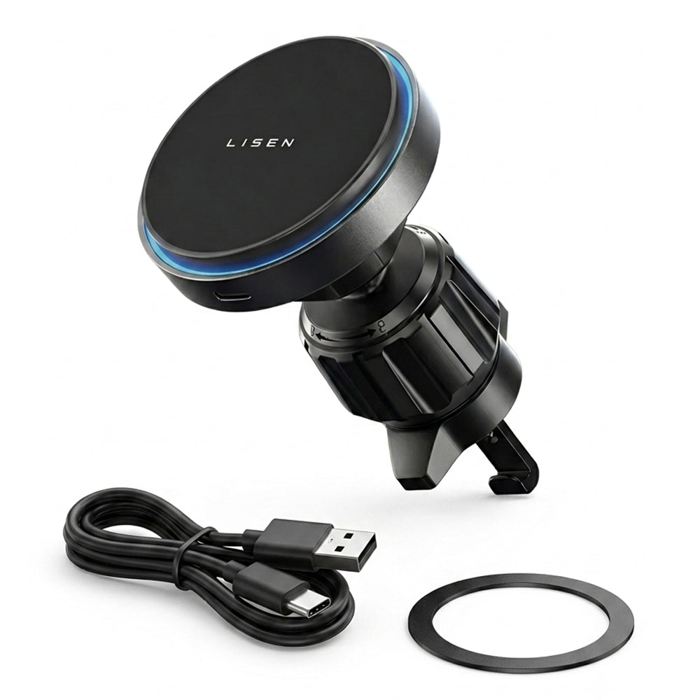 Suport pentru Telefon, Universal, Incarcare Wireless, 15W - Lisen (YL0225070006) - Black