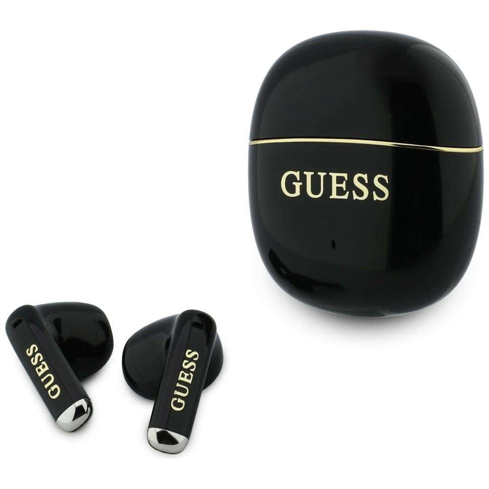 Casti Half-in-ear, BT, TWS - Guess Glossy Gold Line Classic (GUTWSG3HGECK) - Black