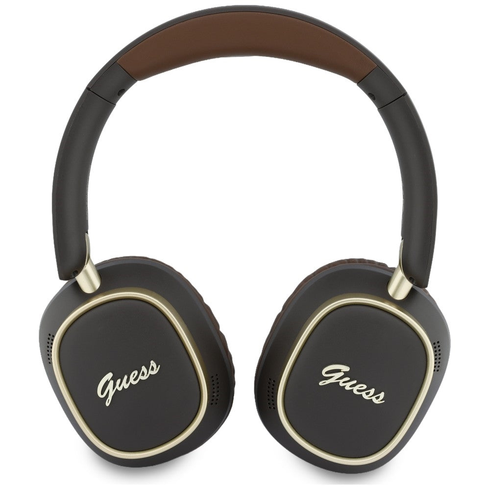 Casti Wireless Guess Rectangle Metal Script (GUBHV28HGCSMW), Over-ear, Bluetooth, ENC, Maro