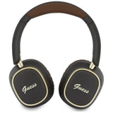Casti Wireless Guess Rectangle Metal Script (GUBHV28HGCSMW), Over-ear, Bluetooth, ENC, Maro