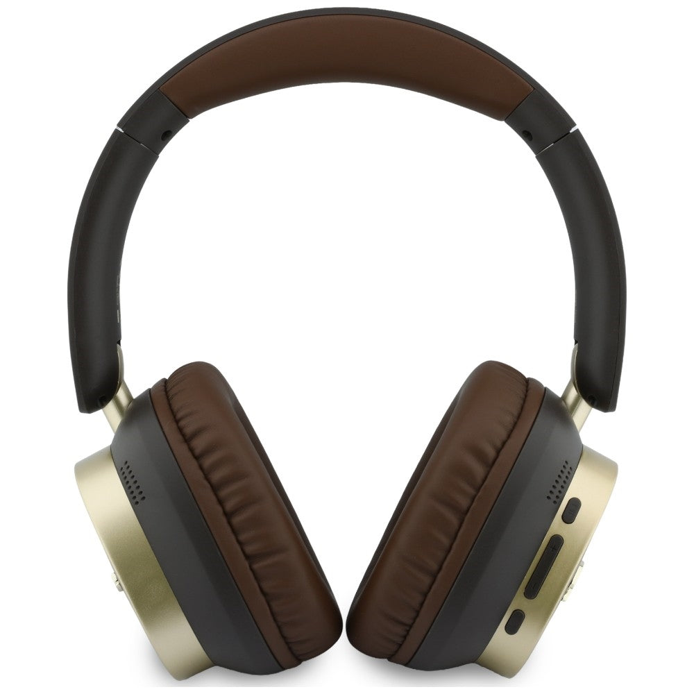 Casti Wireless Guess Rectangle Metal Script (GUBHV28HGCSMW), Over-ear, Bluetooth, ENC, Maro