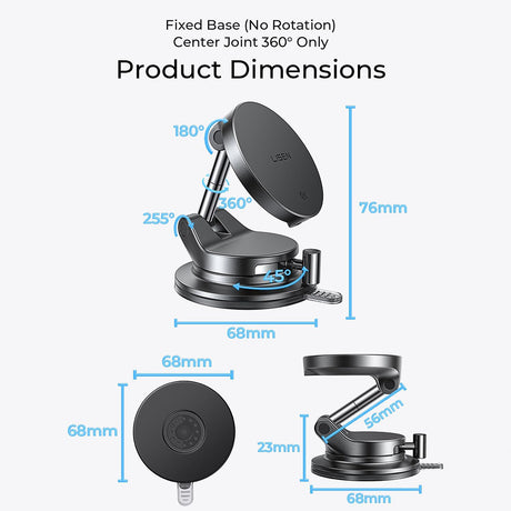 Suport Masina cu Ventuza, Alimentare Wireless, 25W Max. - Lisen W608 Pro (YL0225090001) - Black