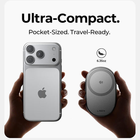Incarcator Lisen (W121), Wireless 3-in-1, 25W, MagSafe, Negru