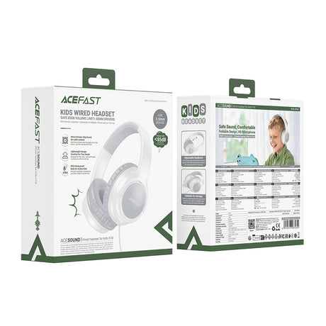 Casti Acefast H18, Jack 3.5mm, Limitare Volum 85dB, Gri