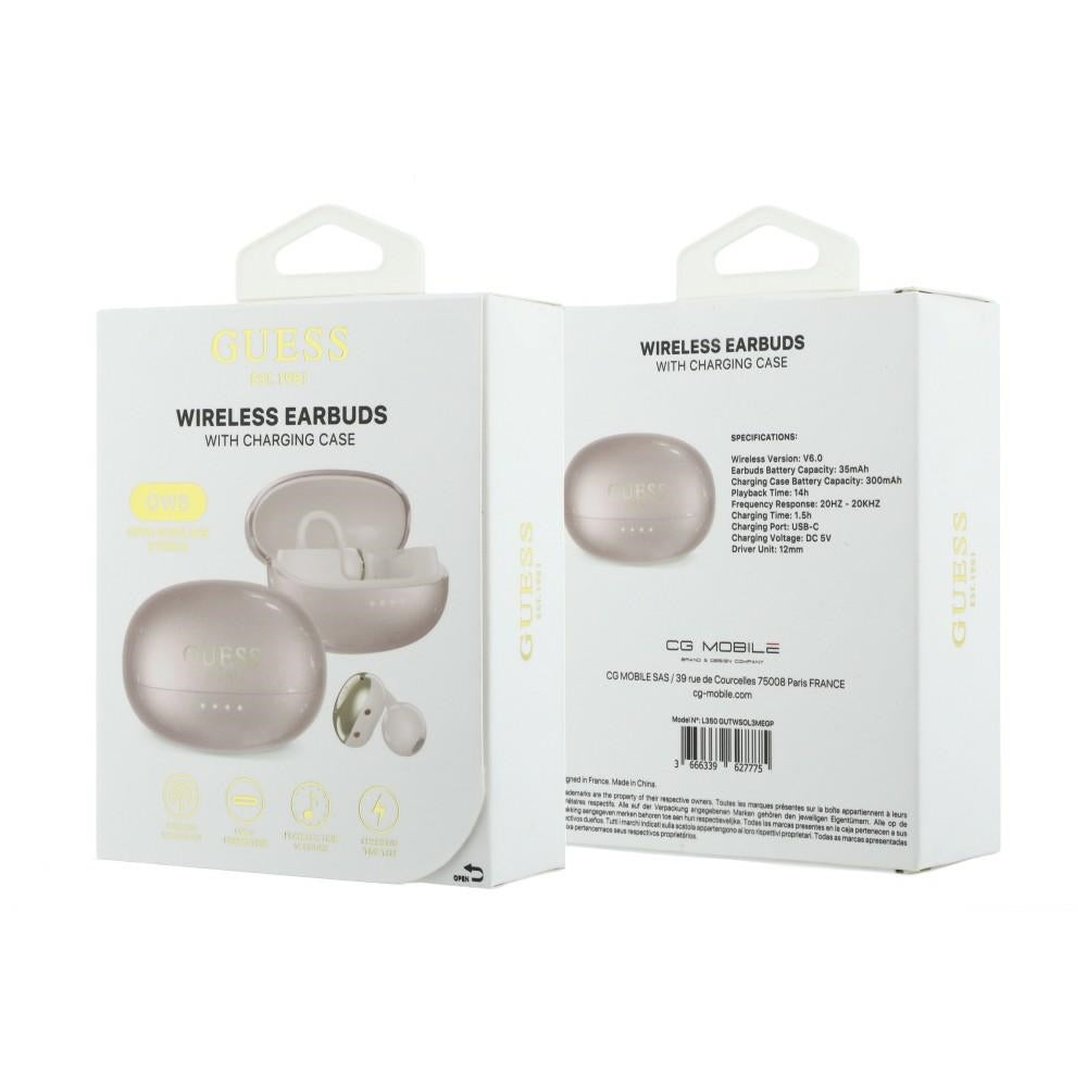 Casti Guess Metalic Finish Electropated Parts Classic (GUTWSOL3MEGP), BT5.4, 300mAh, Roz