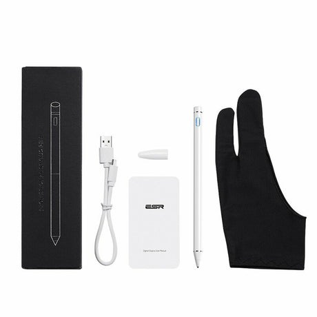 Stylus ESR Stylus Pen Digital (K838), for Android, iOS, Windows, with Micro-USB Cable, Alb