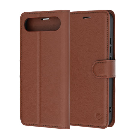 Husa de protectie Techsuit Leather Folio compatibil cu Realme 16 5G, Maro
