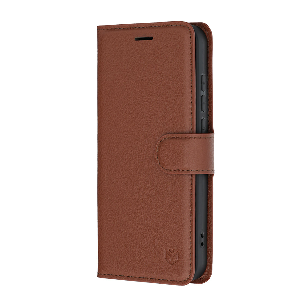 Husa de protectie Techsuit Leather Folio compatibil cu Oppo Reno16 Pro, Maro