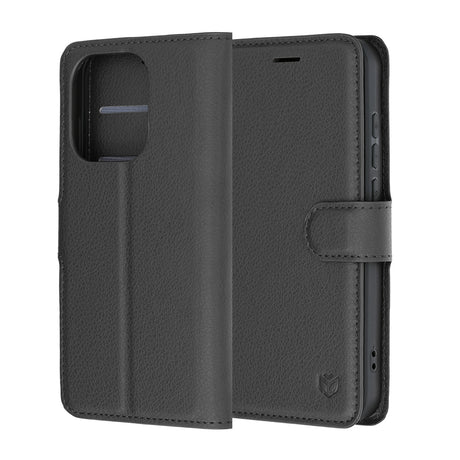 Husa de protectie Techsuit Leather Folio compatibil cu Oppo Reno16, Negru