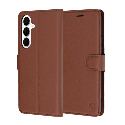 Husa de protectie Techsuit Leather Folio compatibil cu Samsung Galaxy S26 FE / S25 FE, Maro