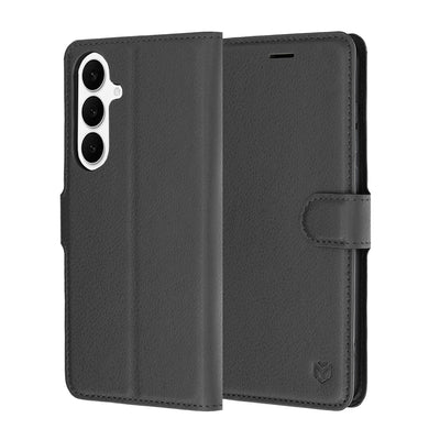 Husa de protectie Techsuit Leather Folio compatibil cu Samsung Galaxy S26 FE / S25 FE, Negru