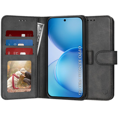 Husa de protectie Techsuit Diary Book compatibil cu Oppo Reno16 Pro, Negru