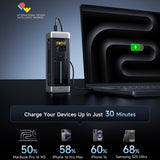 Baterie externa Cuktech P23 (CUK00P23GLBK), 25000mAh, 2x USB-C / USB, 210W, Negru