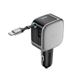 Incarcator Cuktech (CC903P), USB / Type-C, 100W, Cablu Retractabil, Negru