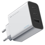 Incarcator Cuktech (A15C-EU), 2x USB-C + USB-A, 65W, GaN, Alb