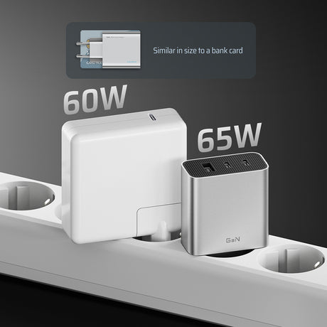 Incarcator Cuktech (A15C-EU), 2x USB-C + USB-A, 65W, GaN, Alb
