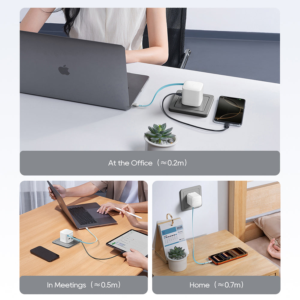 Incarcator Cuktech (AD653W), USB-C + USB-A, 67W, GaN, Alb