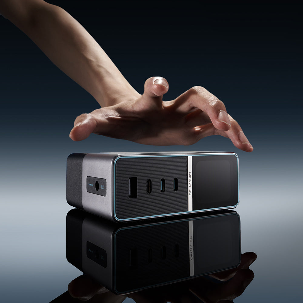 Incarcator Cuktech (CUKTA300OGGR), USB / Type-C / DC, 300W, PD3.1 GaN, Display, Negru