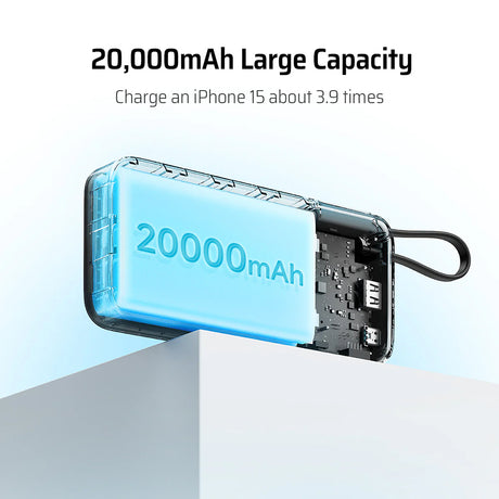 Baterie externa Cuktech LPB200N (CUKP200NGLLG), 20000mAh, USB / USB-C / Lightning, 45W, Alb